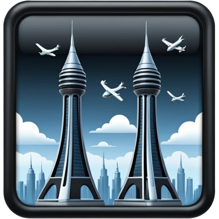 Uçan çarpan iki kule emoji