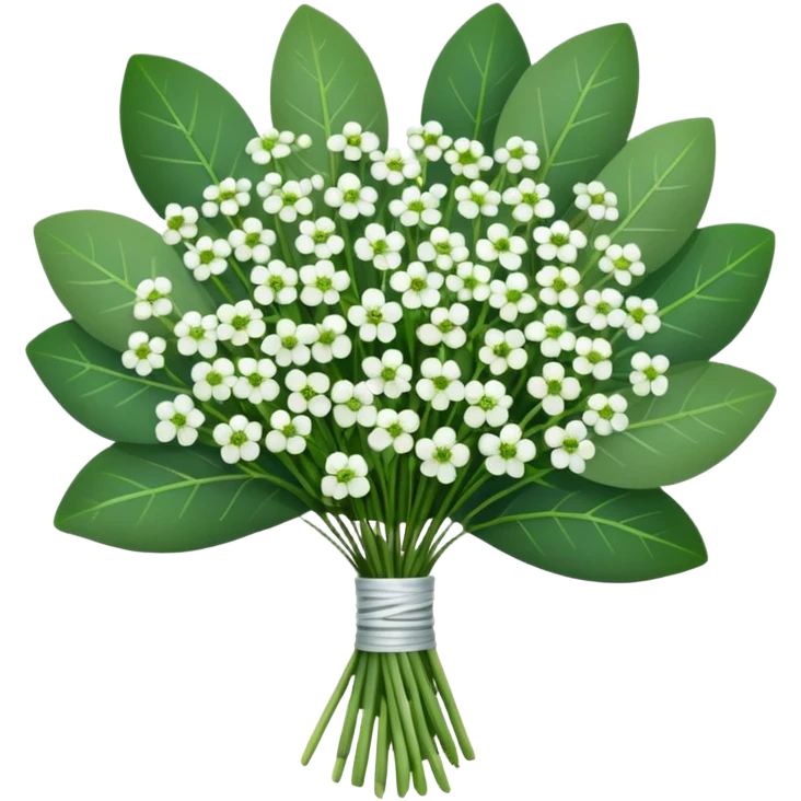 bouquet of eucalyptus and gypsophila flowers emoji