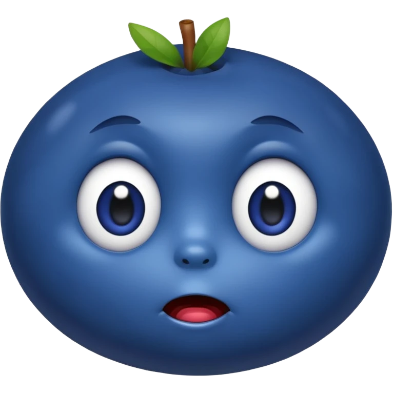 blueberry with a confused experssion emoji