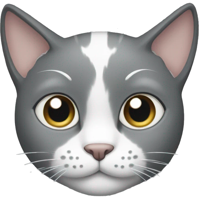 grey cat with white chest and white paws emoji