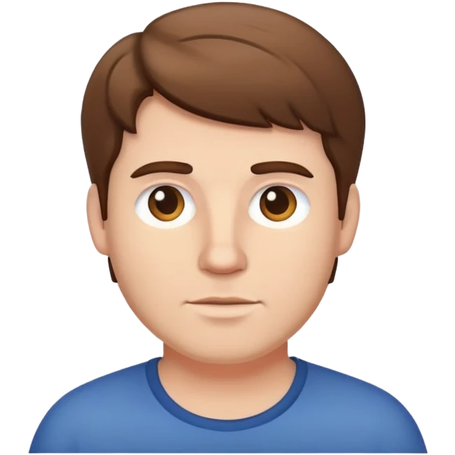 White fat man brown hair really chunky emoji