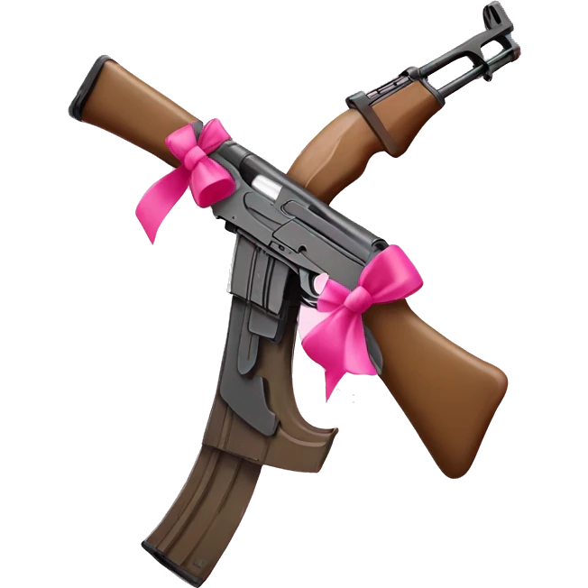 Ak47 with pink bow emoji