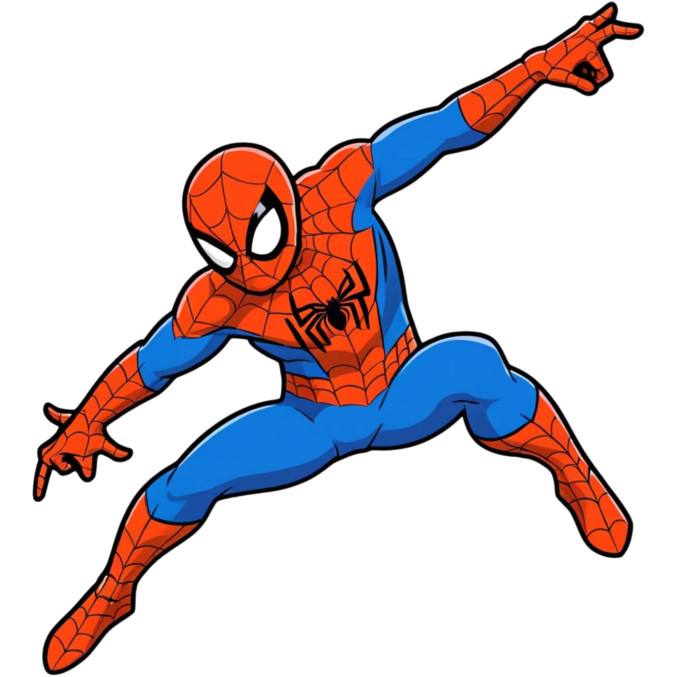 Spider-Man web-slinging in action pose emoji