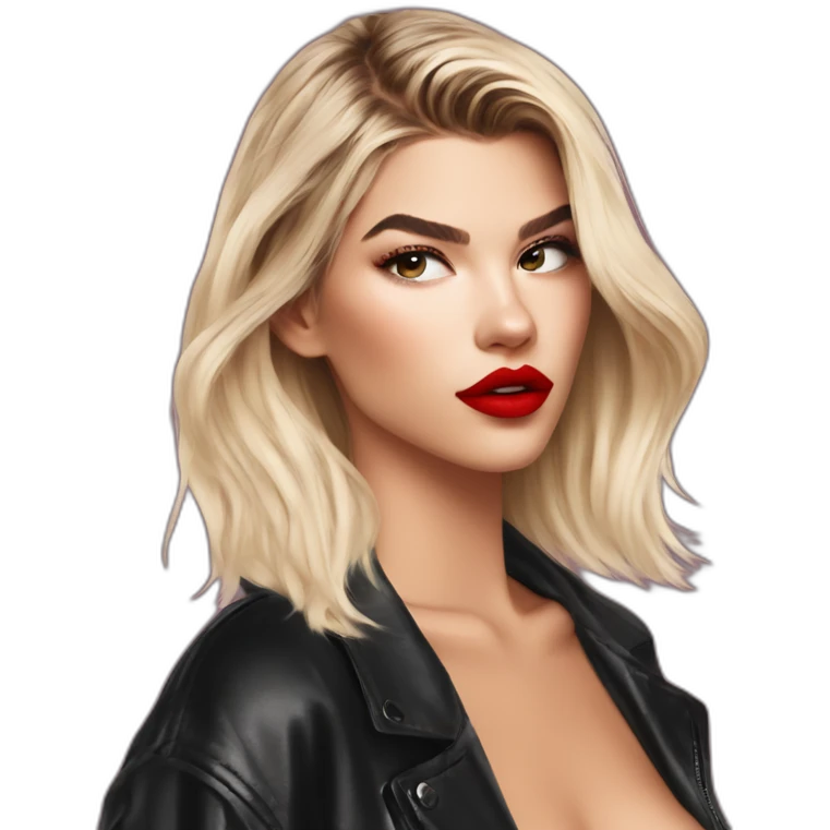 Alissa Violet, red lipstick emoji