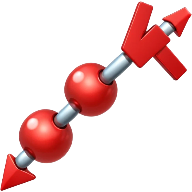 red arrow pointing down on the vitamin molecule emoji