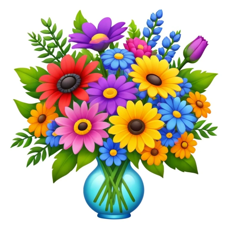 bouquet of different flower and different colors emoji