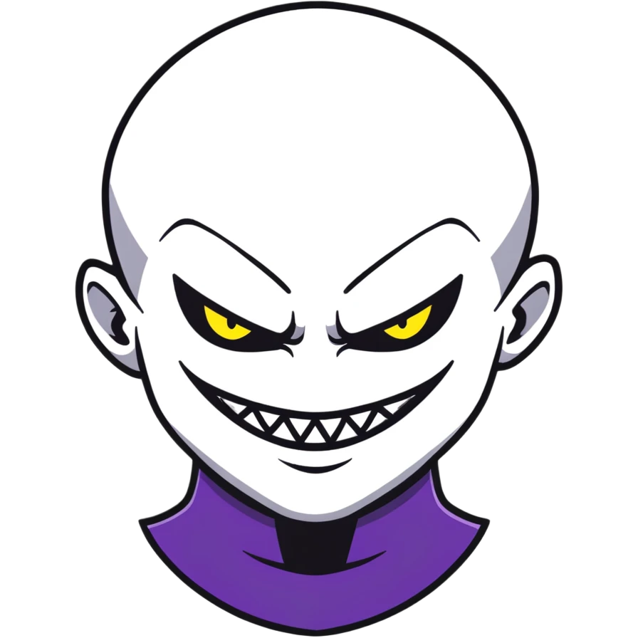 Anime villain with evil smile emoji