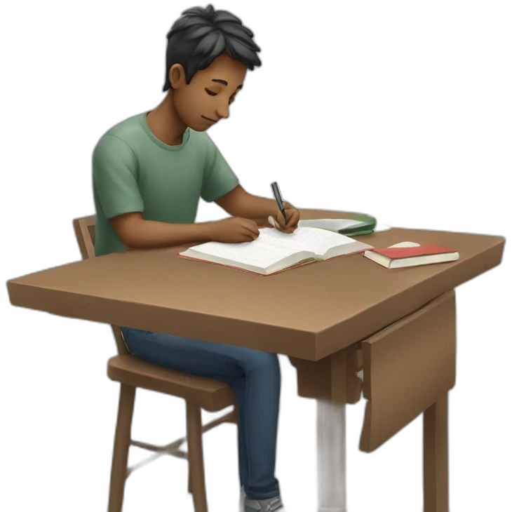 person studying on table emoji