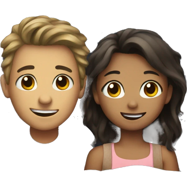 sweet boy and girl in the car emoji