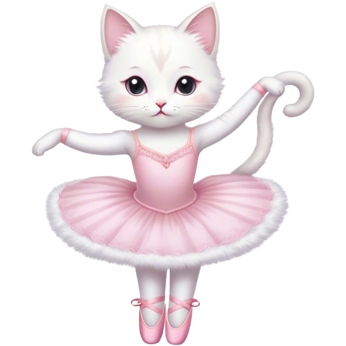 Ballerina white cat emoji