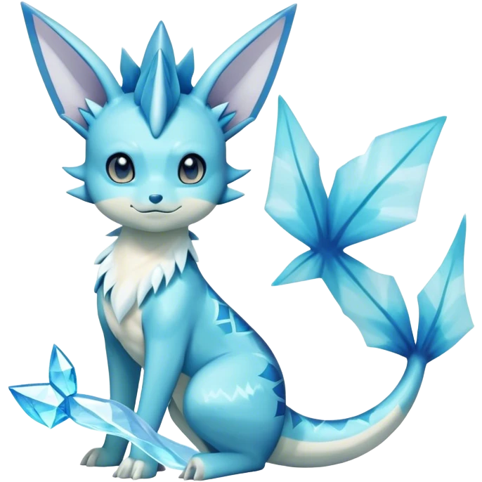 Kawaii Vaporeon-Glaceon-Pokemon full body emoji