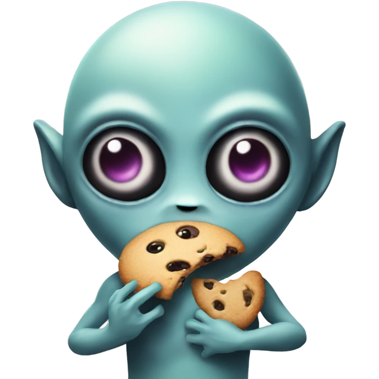Alien holding a cookie  emoji