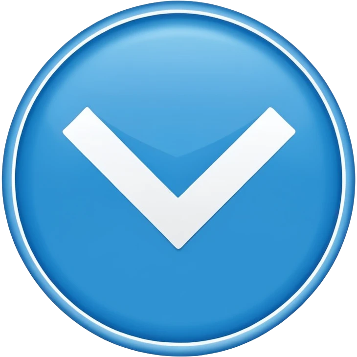 Mavi yuvarlağın içinde beyaz tik emoji