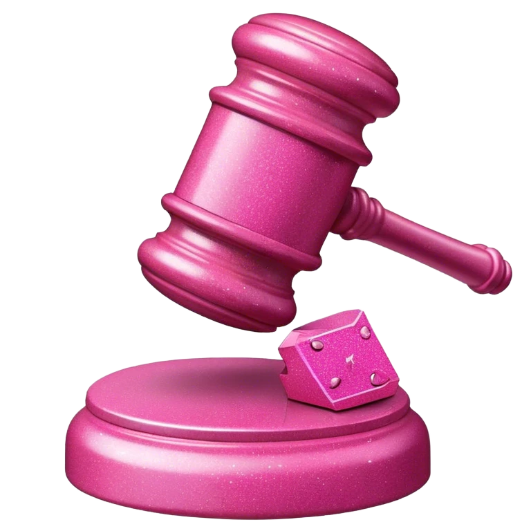 pink glitter gavel emoji