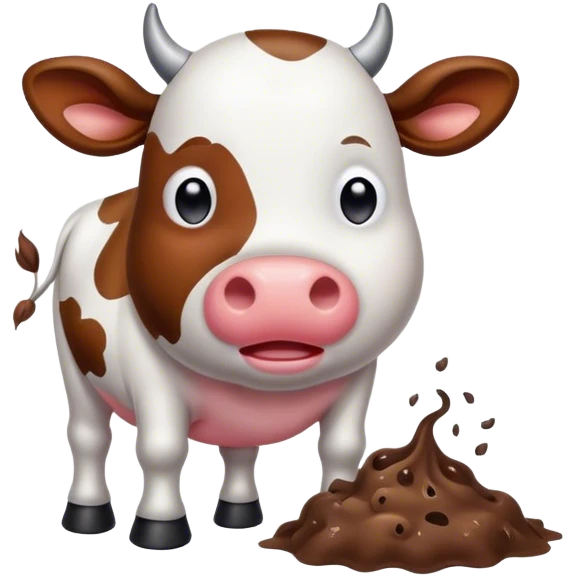 Cow and poop emoji