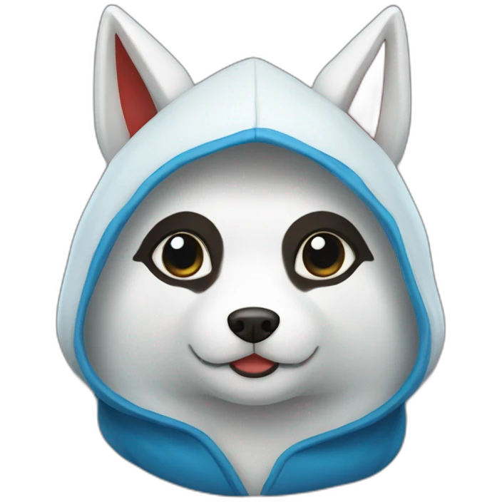 blue hooded okami emoji