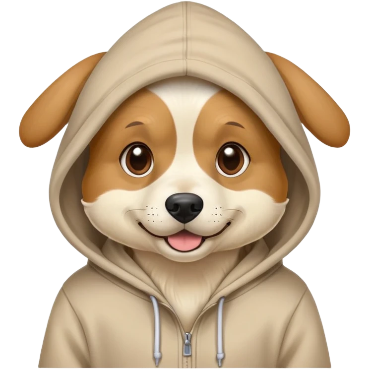 Dog wearing a hoodie  emoji