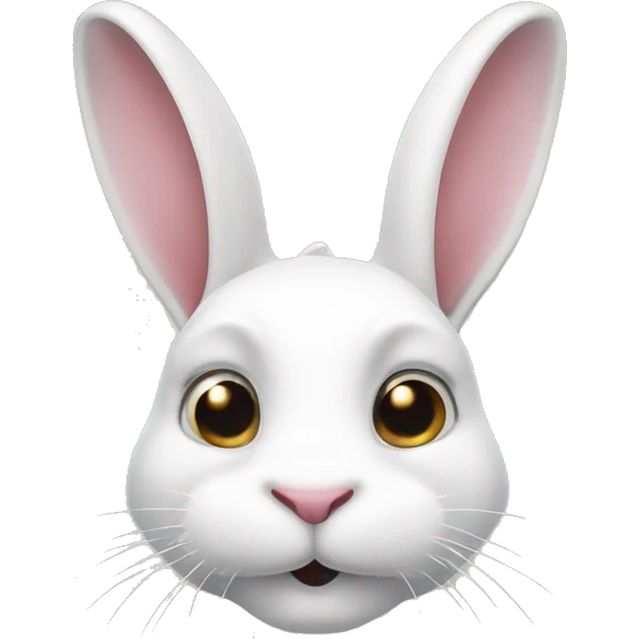 Decorative fold-eared white rabbit with a spot of a slit nose  emoji