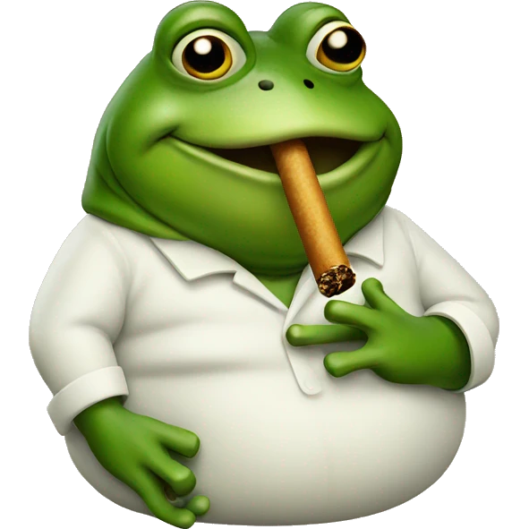 fat frog smoking  emoji