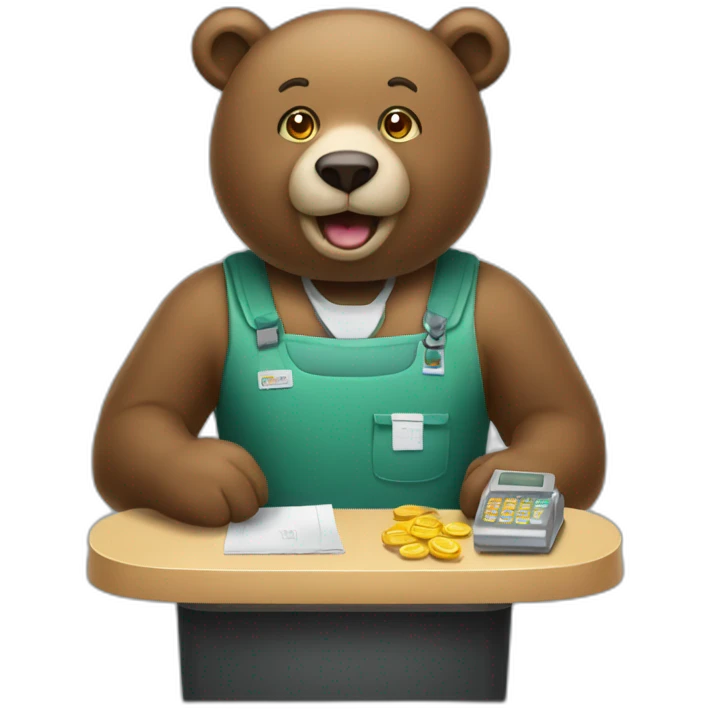 bear cashier emoji