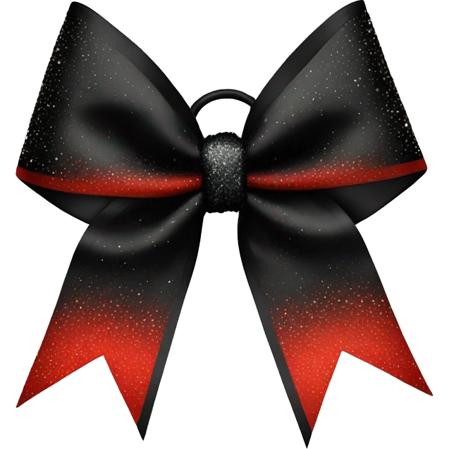 black and red cheer bow with sparkles  emoji
