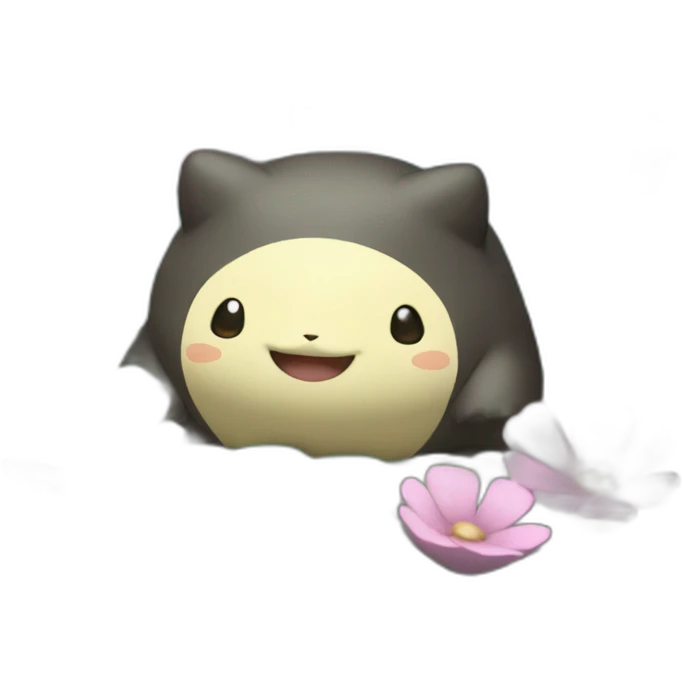 Flowerbed of tiny snorlax emoji