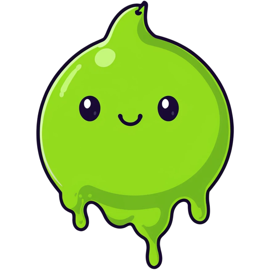a cute gooey slime ball character emoji