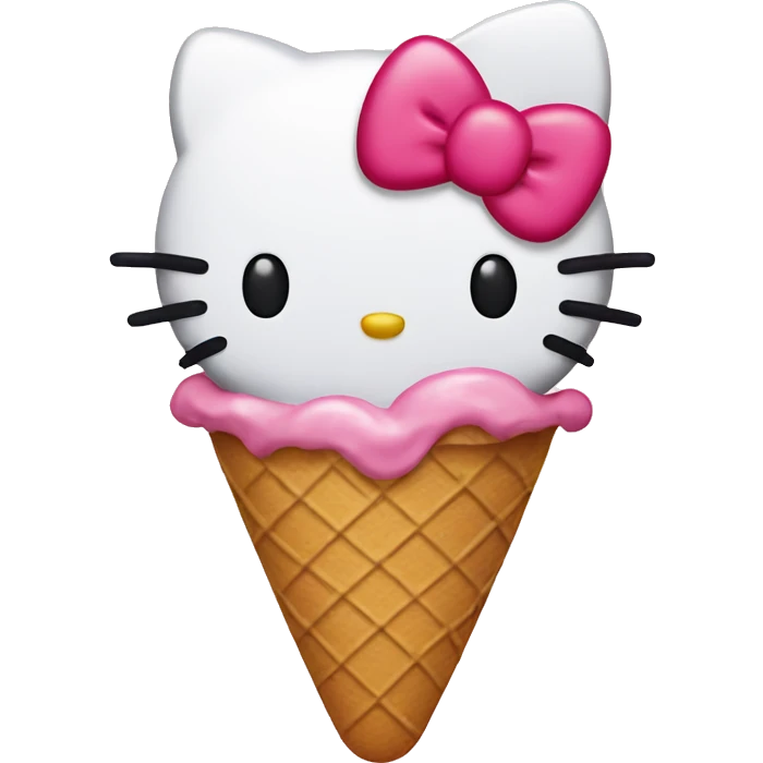 hello kitty eating ice cream  emoji