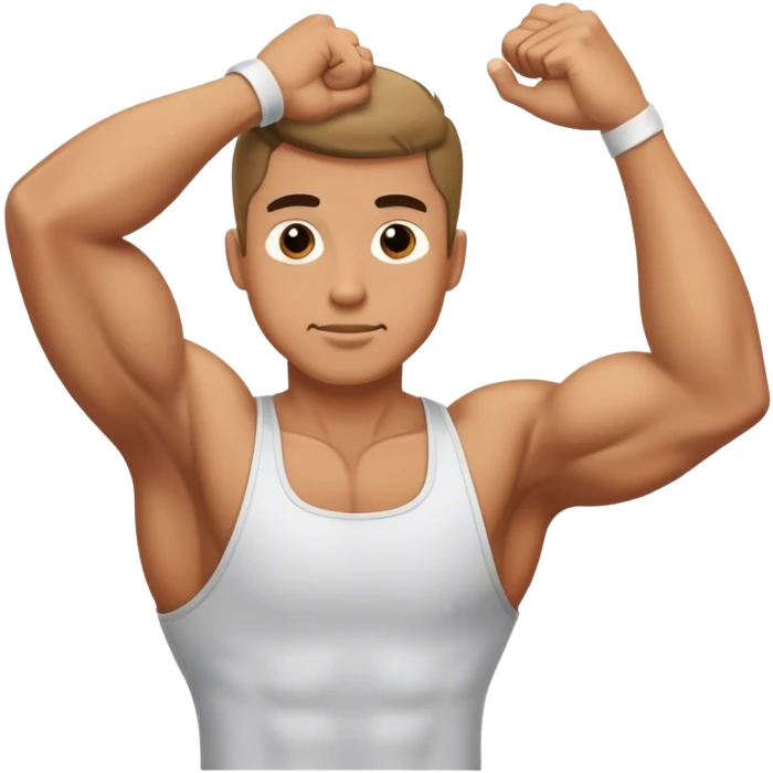 guy doing tricep extension emoji