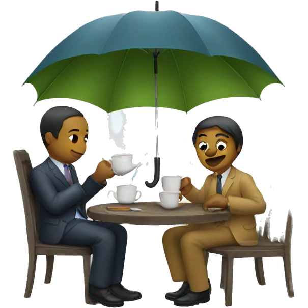 drinking tea with umbrella emoji