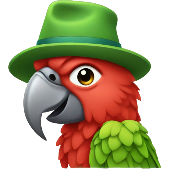 Parrot with a wool hat emoji