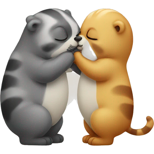 Cute animals kissing emoji