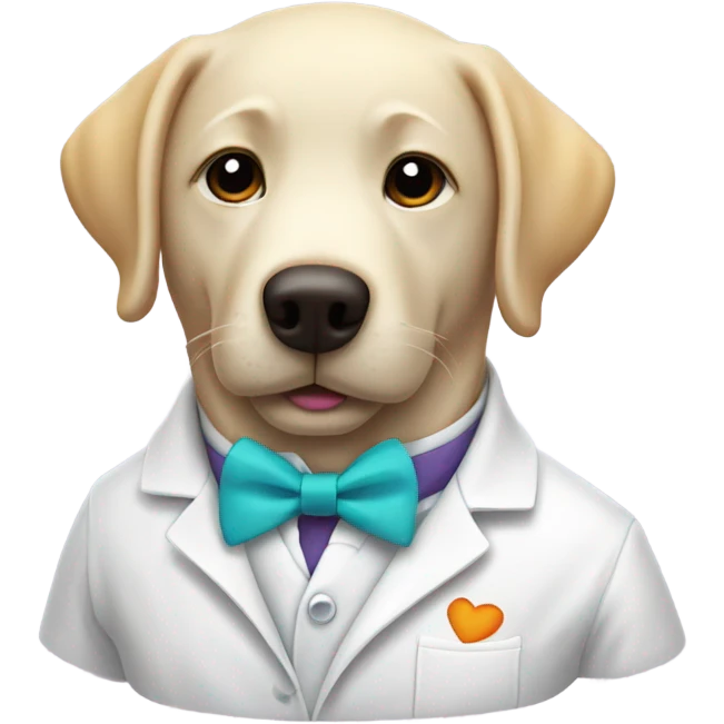 White lab wearing a bow tie  emoji