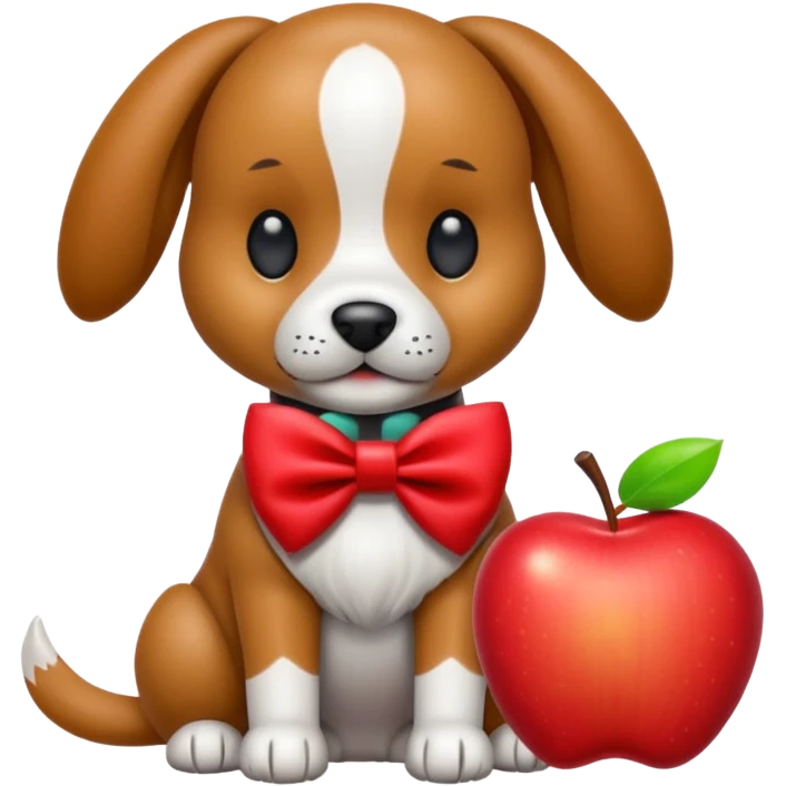 animatronic dog with red bow time like fnaf but dog emoji apple emoji