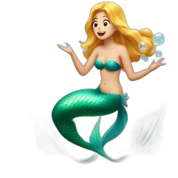 mermaid farting bubbles emoji