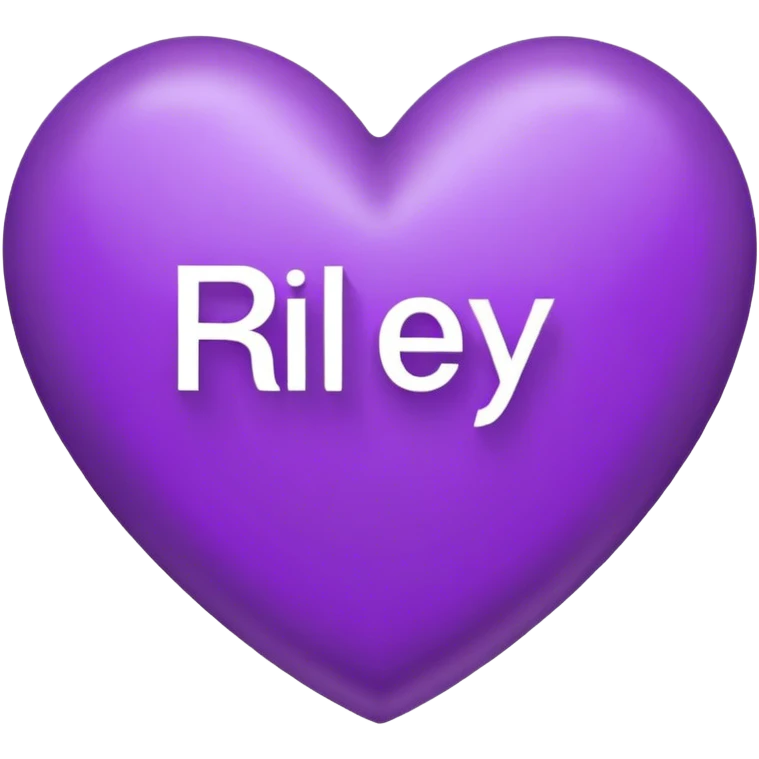 Purple Heart with the letters Riley in the middle  emoji
