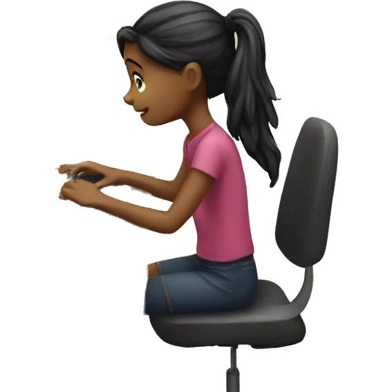 girl studying through computer emoji