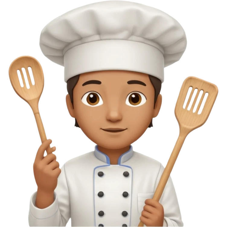 Create a highly polished, 3D game UI–style illustration of a chef.  emoji