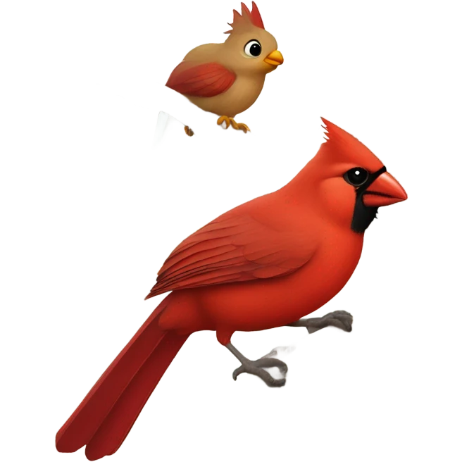 Fat cardinal with squirrel  emoji