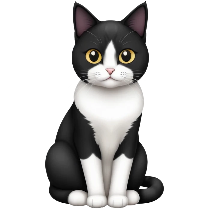 Black and white Devon cat sitting emoji