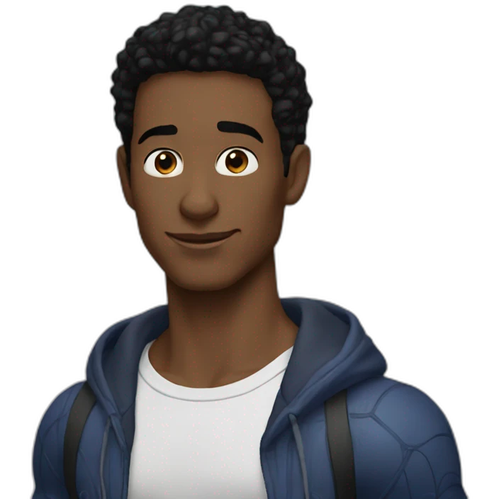 Spider man without mask black hair emoji