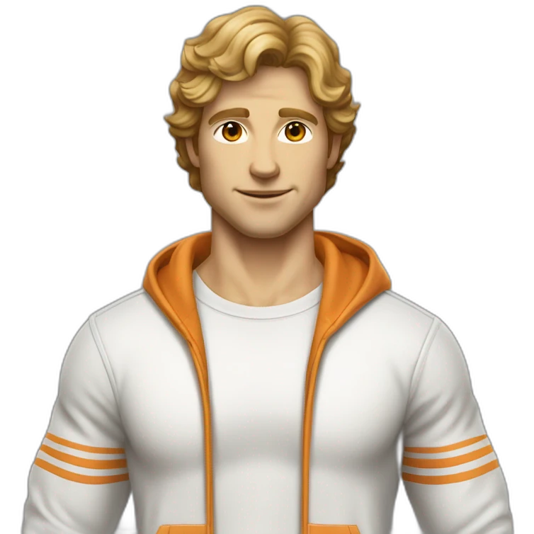 retro 70s gym clothes for a modern white uni male student emoji
