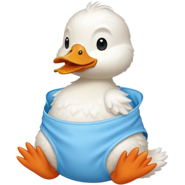 Duck wearing a diaper emoji