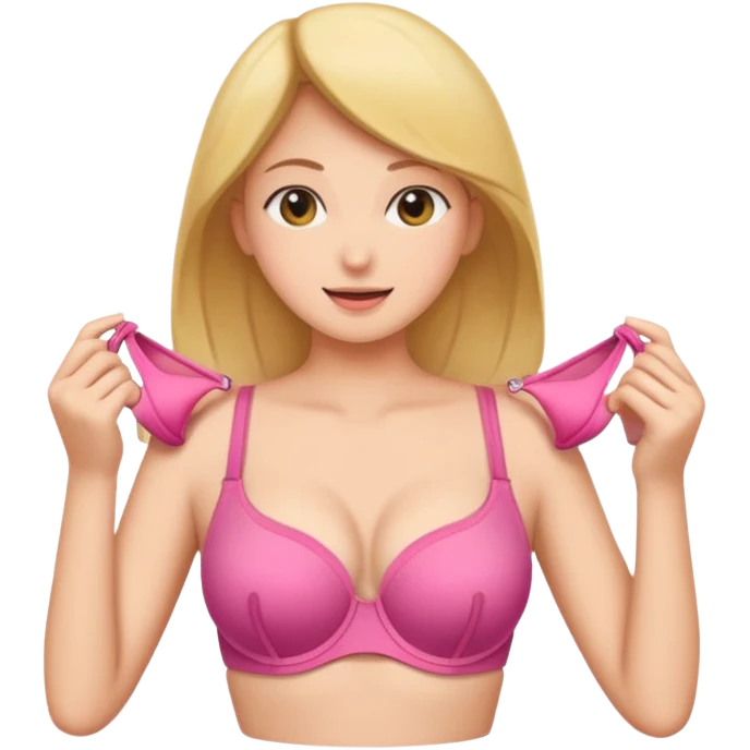 A girl opening bra emoji
