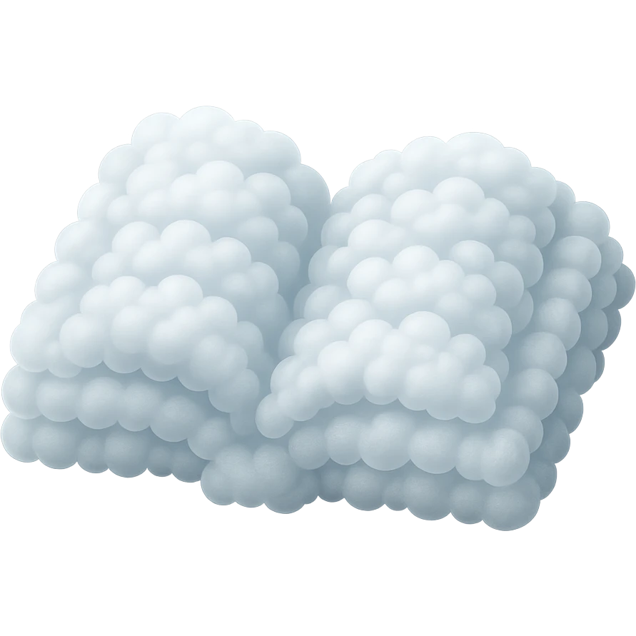 thick open book made entirely of small, very bright white, fluffy, convex clouds, matte glass style, emphasis on volume and luminosity of clouds, no background emoji