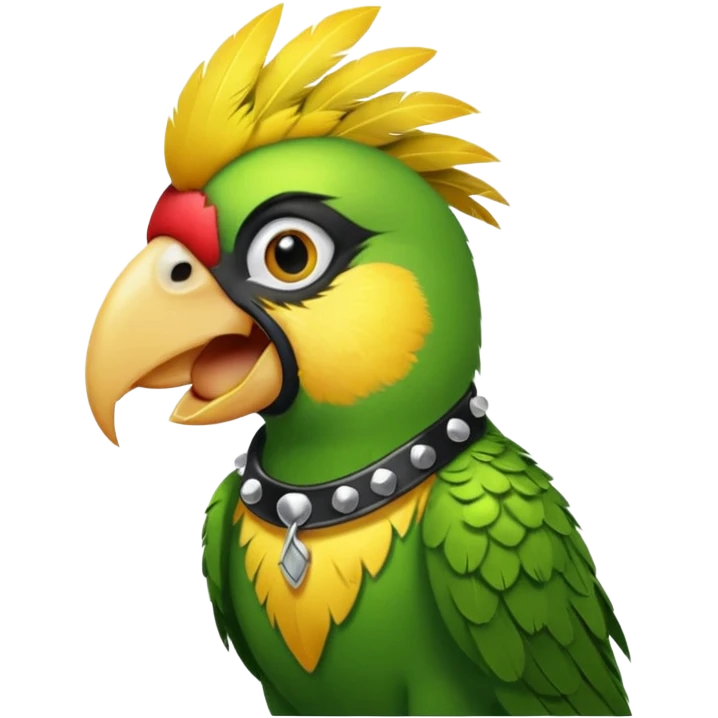 punk parrot vocalist singing emoji