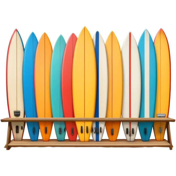 Rack of surfboards on the beach emoji