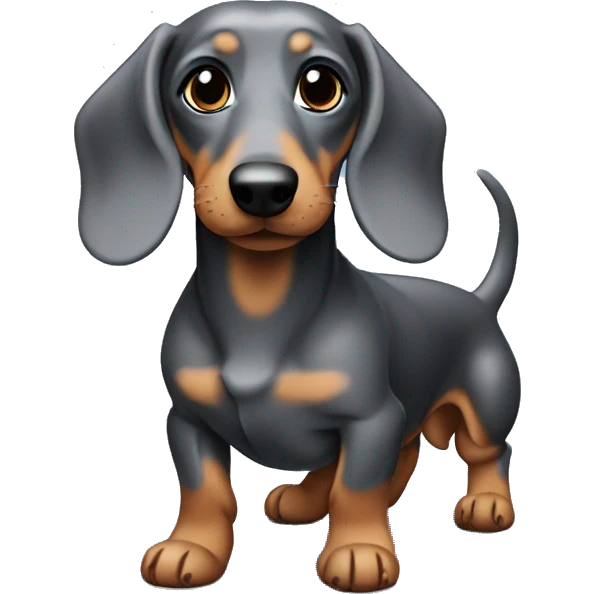 Grey and black dapple dachshund  emoji