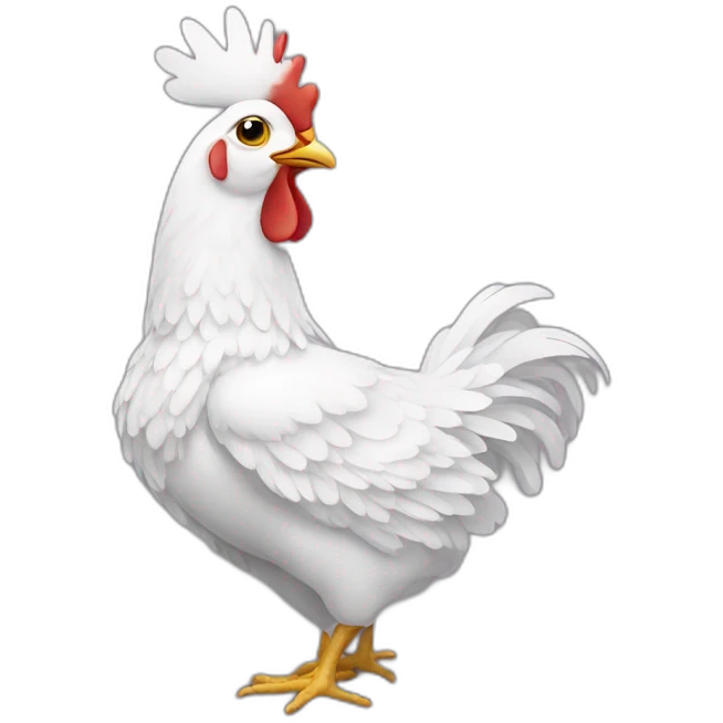 a white chicken with elegant royal decorations emoji