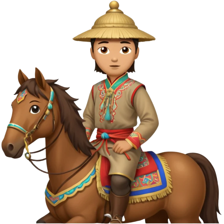 mongolian man on horse emoji